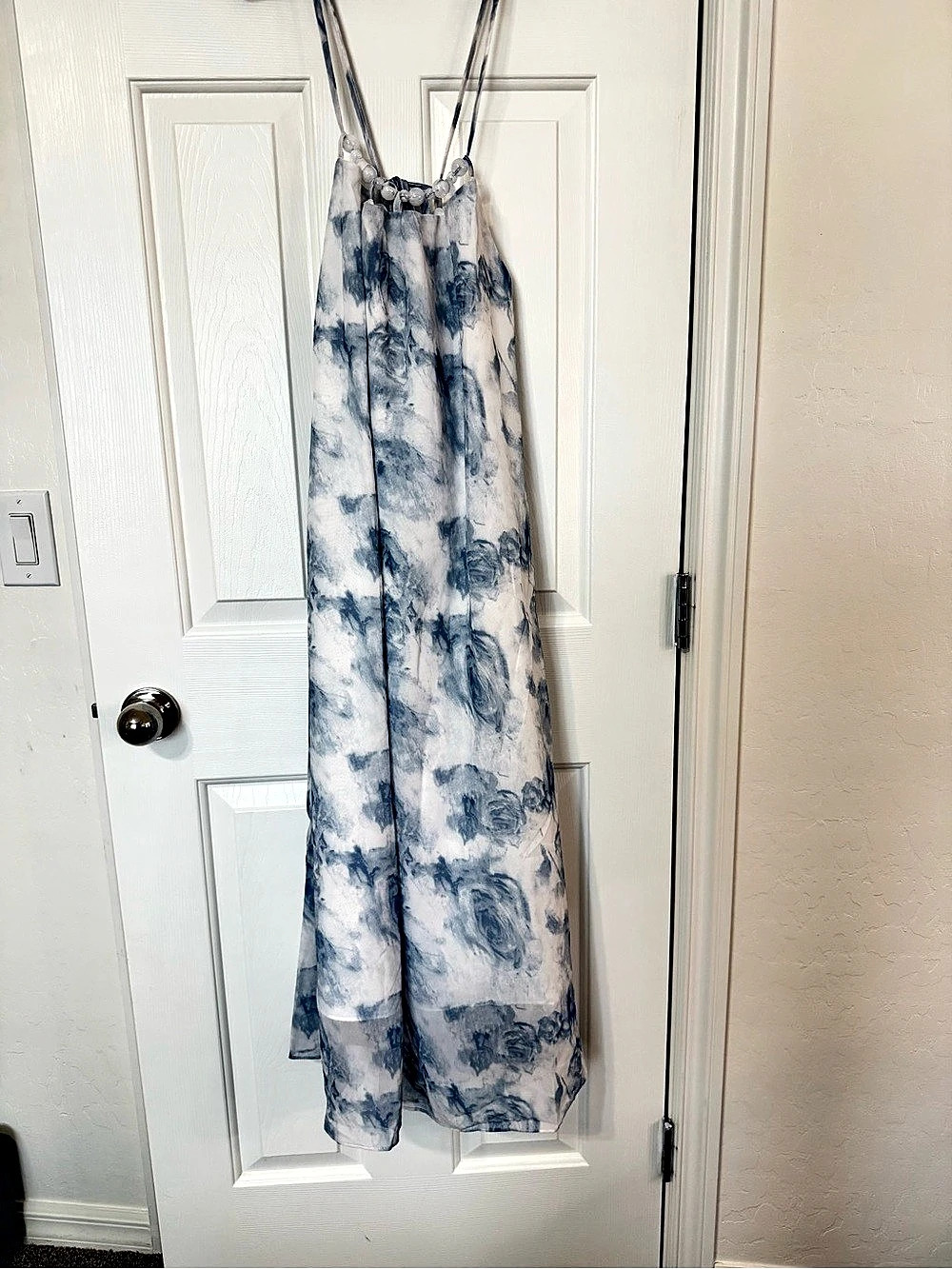 Ceci Blue & White Floral Maxi Dress NWT